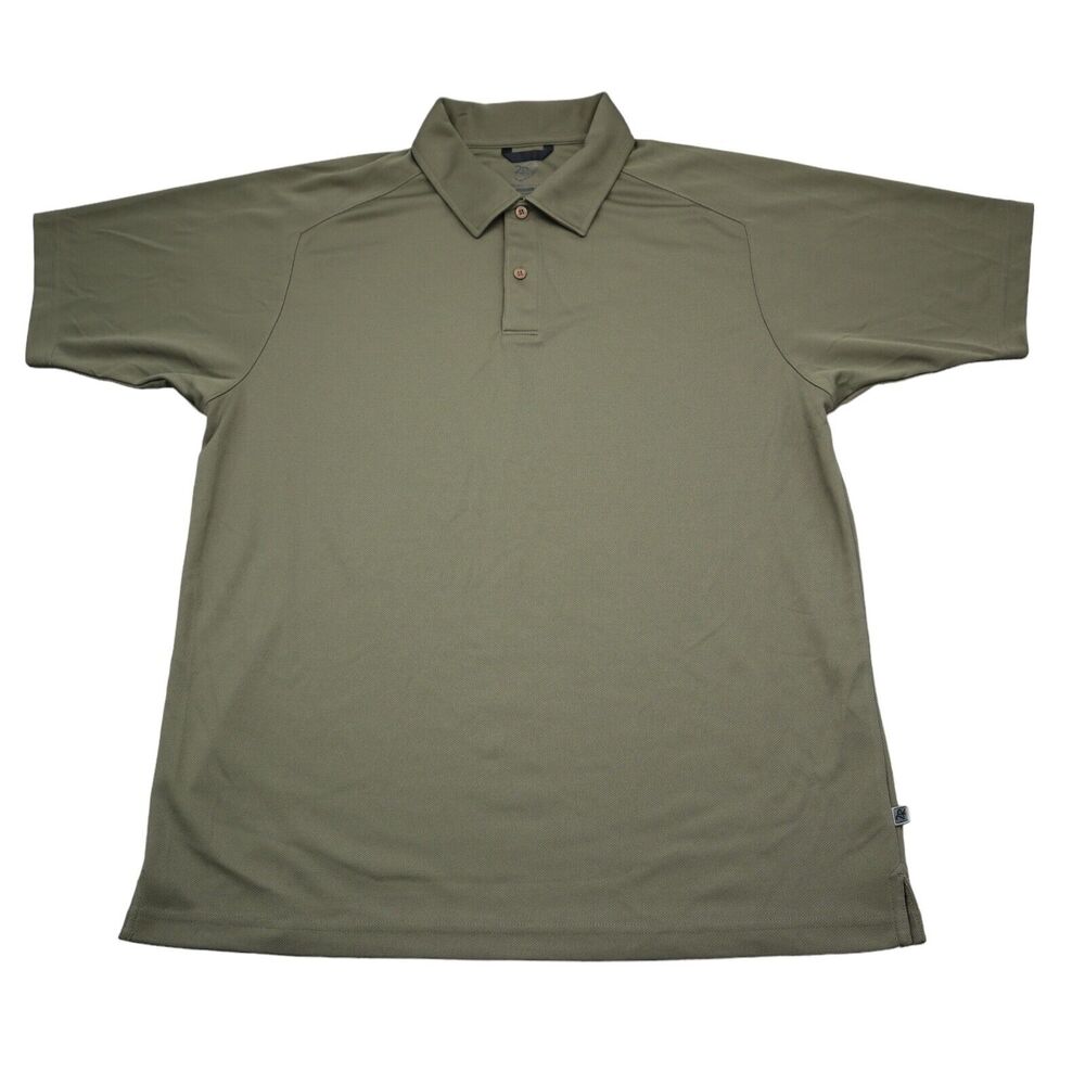 Zero Restriction Shirt Mens L Green Short Sleeve Chest Button Collared Top